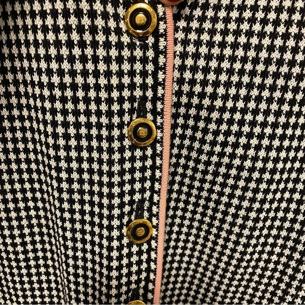 ESCADA | Vintage Houndstooth Cardigan With Pink Trimming New With Tags 38 - Picture 7 of 7